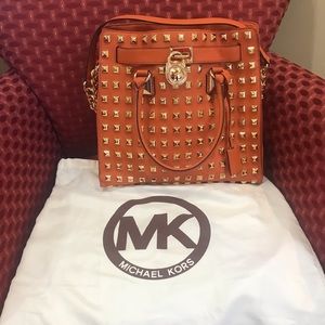 Orange Michael Kors Hamilton handbag